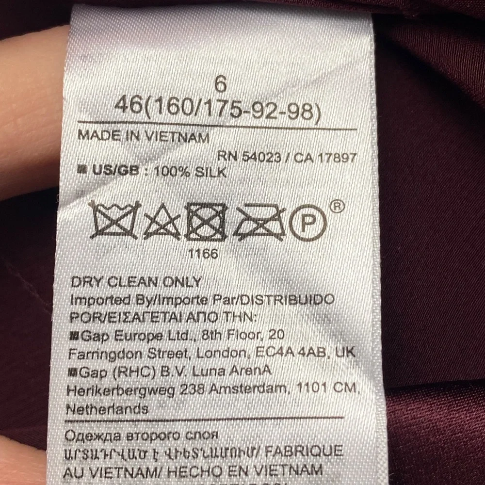 BANANA REPUBLIC Belay 100% Silk Wide-Leg Pant Trouser in Dark Cherry Red Size 6 - Picture 8 of 9